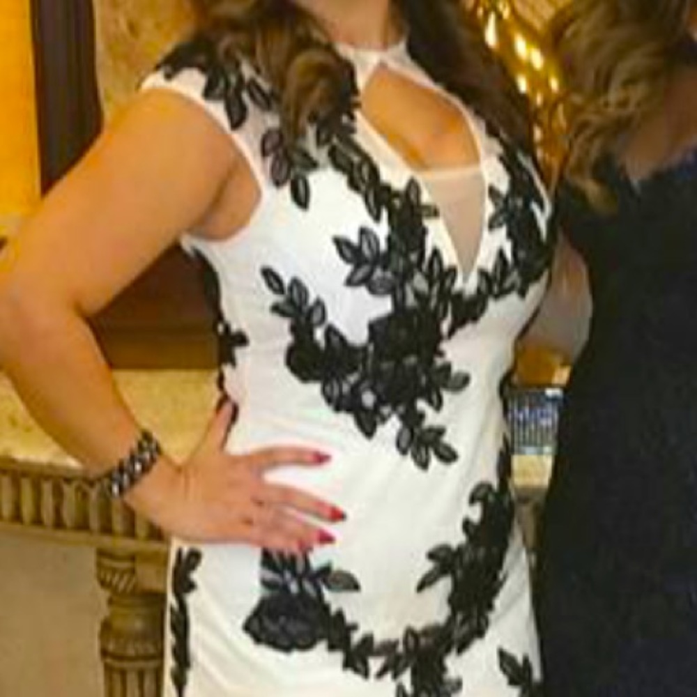 Lace white and black dress worn one time only